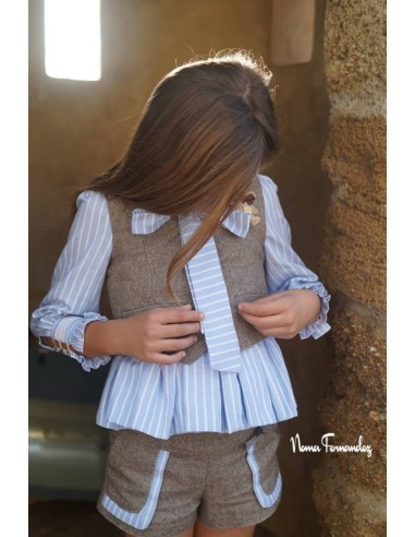 CHALECO COLECCIÓN VENECIA DE NOMA FERNÁNDEZ, ESPIGA MARRÓN. INVIERNO 24.