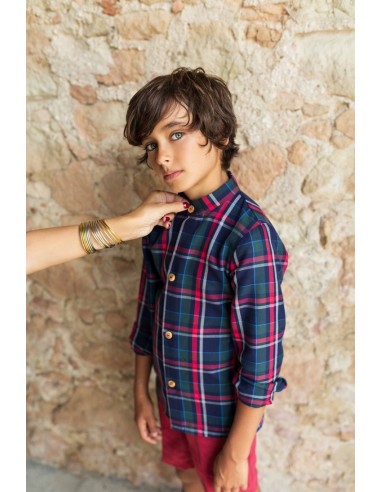 CAMISA NIÑO TARTÁN COLECCIÓN TECKEL DE KID'S CHOCOLATE. INVIERNO 24.
