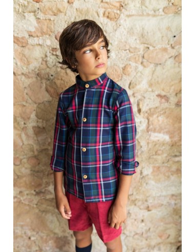 CAMISA NIÑO TARTÁN COLECCIÓN TECKEL DE KID'S CHOCOLATE. INVIERNO 24.