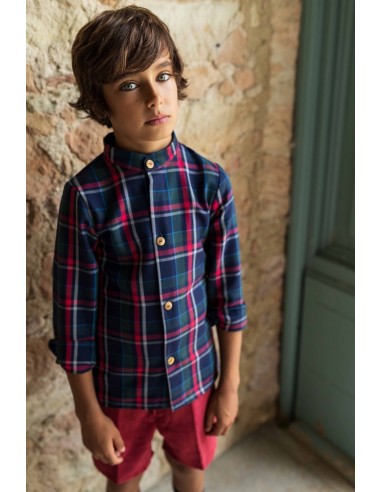 CAMISA NIÑO TARTÁN COLECCIÓN TECKEL DE KID'S CHOCOLATE. INVIERNO 24.
