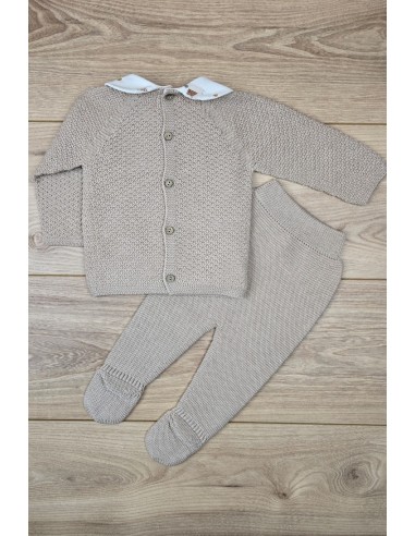 CONJUNTO NIÑO PRIMERA PUESTA TECKEL TOY DE PANGASA BABY, ARENA.  INVIERNO 24.