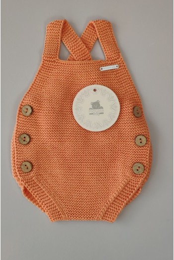 PETO PUNTO UNISEX DE PANGASA BABY, MANDARINA. VERANO 25. 2
