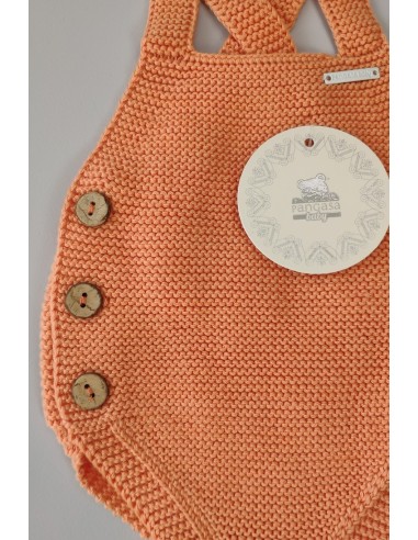 PETO PUNTO UNISEX DE PANGASA BABY, MANDARINA. VERANO 25.