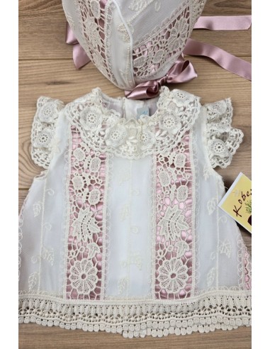 BLUSA SIN MANGAS, CUBREPAÑAL Y CAPOTA NIÑA, 27K. KOBEZ