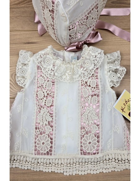 BLUSA SIN MANGAS, CUBREPAÑAL Y CAPOTA NIÑA, 27K. KOBEZ