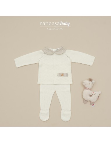 PRIMERA PUESTA NIÑO COLECCIÓN HONEY PEACH DE PANGASA BABY, MARFIL. VERANO 25.
