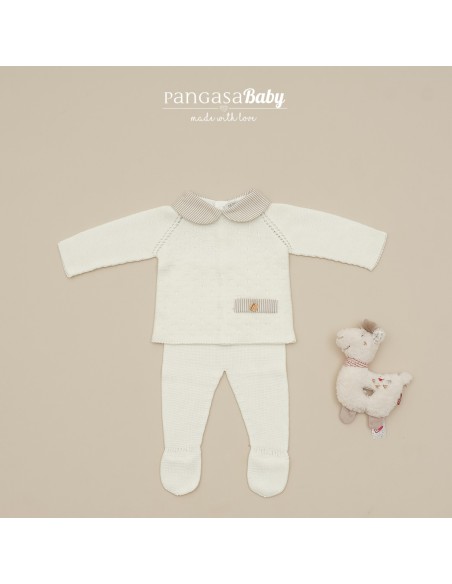 PRIMERA PUESTA NIÑO COLECCIÓN HONEY PEACH DE PANGASA BABY, MARFIL. VERANO 25.