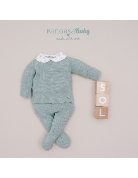 PRIMERA PUESTA NIÑO COLECCIÓN SUNNY LOVE DE PANGASA BABY, VERDE MINT. VERANO 25.