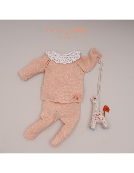 PRIMERA PUESTA NIÑA COLECCIÓN HONEY PEACH DE PANGASA BABY, MELOCOTÓN. VERANO 25.