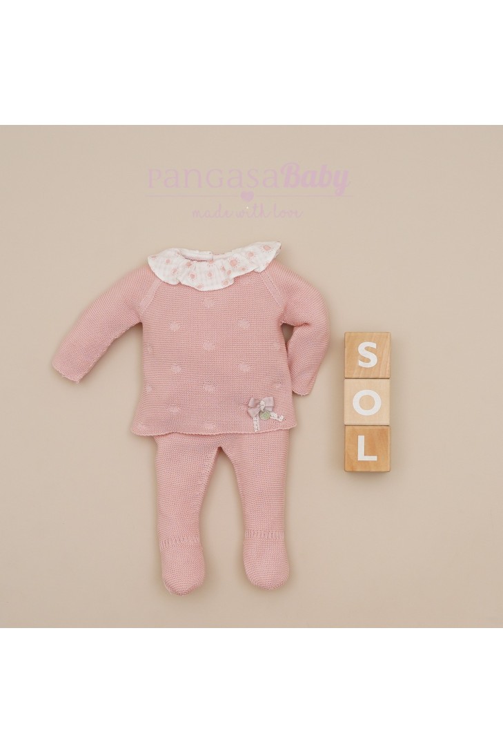 PRIMERA PUESTA NIÑA COLECCIÓN SUNNY LOVE DE PANGASA BABY, ROSA EMPOLVADO. VERANO 25.