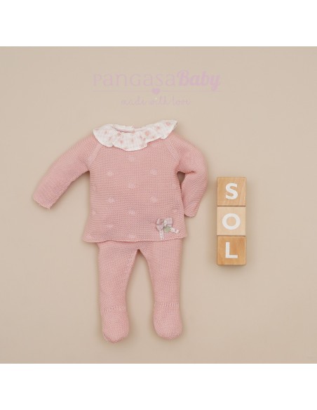 PRIMERA PUESTA NIÑA COLECCIÓN SUNNY LOVE DE PANGASA BABY, ROSA EMPOLVADO. VERANO 25.