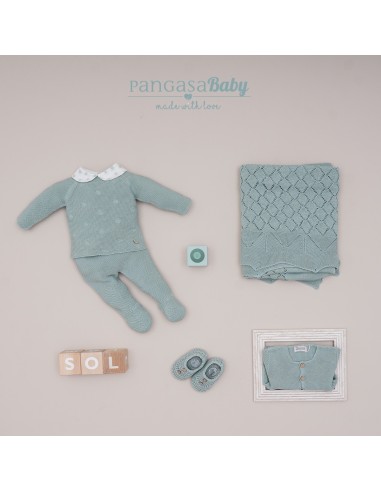 PRIMERA PUESTA NIÑO COLECCIÓN SUNNY LOVE DE PANGASA BABY, VERDE MINT. VERANO 25.