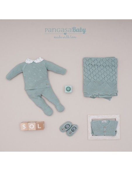 PRIMERA PUESTA NIÑO COLECCIÓN SUNNY LOVE DE PANGASA BABY, VERDE MINT. VERANO 25.
