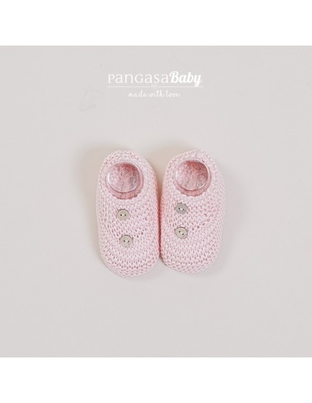 SANDALIA BOTÓN DE PANGASA BABY, ROSA EMPOLVADO. VERANO 25.
