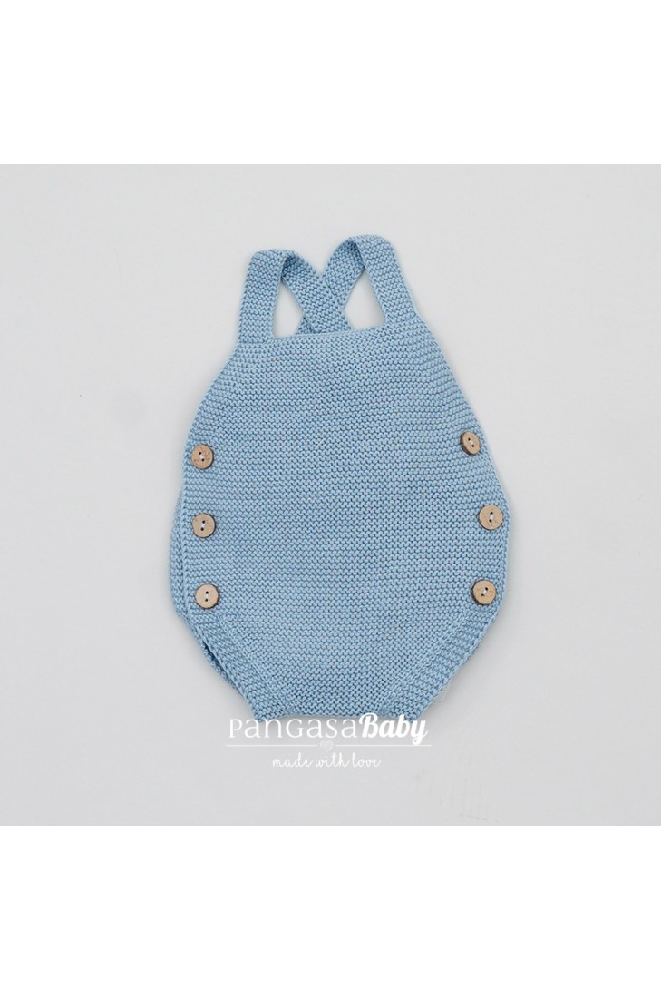 PETO PUNTO UNISEX DE PANGASA BABY, CELESTE EMPOLVADO. VERANO 25.