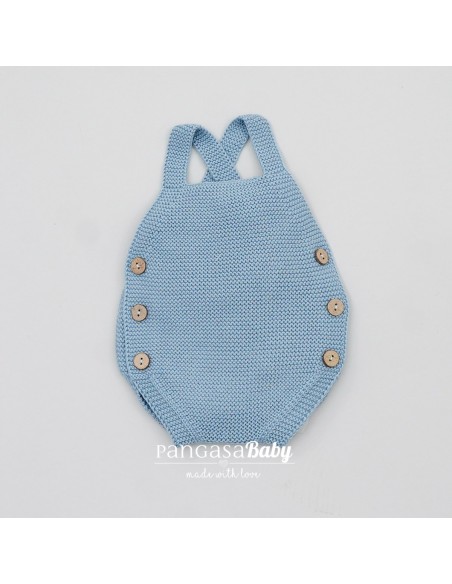 PETO PUNTO UNISEX DE PANGASA BABY, CELESTE EMPOLVADO. VERANO 25.