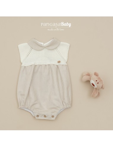 PELELE NIÑO COLECCIÓN HONEY PEACH DE PANGASA BABY, MARFIL. VERANO 25.
