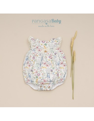 PELELE NIÑA FLORES DE PANGASA BABY, VERDE MINT. VERANO 25.