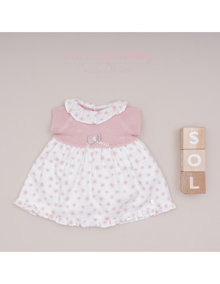 VESTIDO (SIN BRAGUITA) COLECCIÓN SUNNY LOVE DE PANGASA BABY, ROSA EMPOLVADO. VERANO 25.