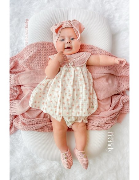 VESTIDO (SIN BRAGUITA) COLECCIÓN SUNNY LOVE DE PANGASA BABY, ROSA EMPOLVADO. VERANO 25.