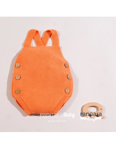 PETO PUNTO UNISEX DE PANGASA BABY, MANDARINA. VERANO 25.