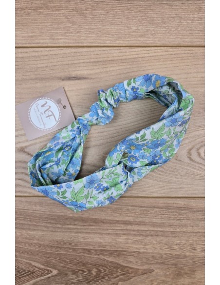 TURBANTE NUDO COLECCIÓN AMELIE DE NOMA FERNÁNDEZ, RAYA CELESTE. VERANO 25.