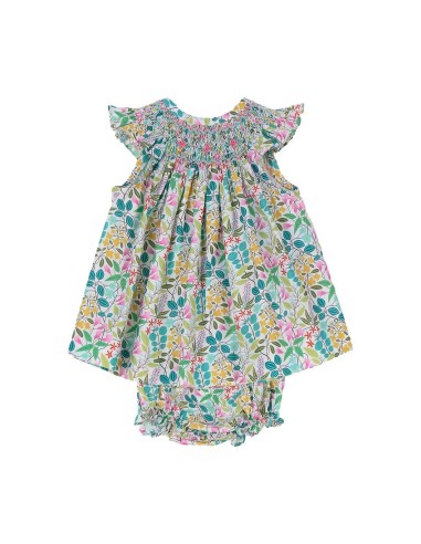 JESUSITO PUNTO SMOCK ROSITA DE TARTALETA, MULTICOLOR. VERANO 25.