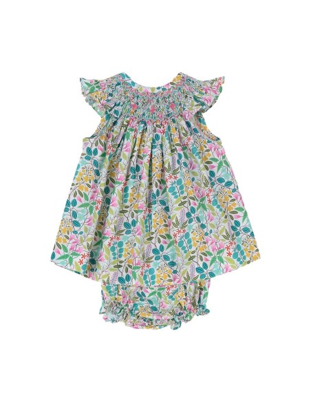 JESUSITO PUNTO SMOCK ROSITA DE TARTALETA, MULTICOLOR. VERANO 25.