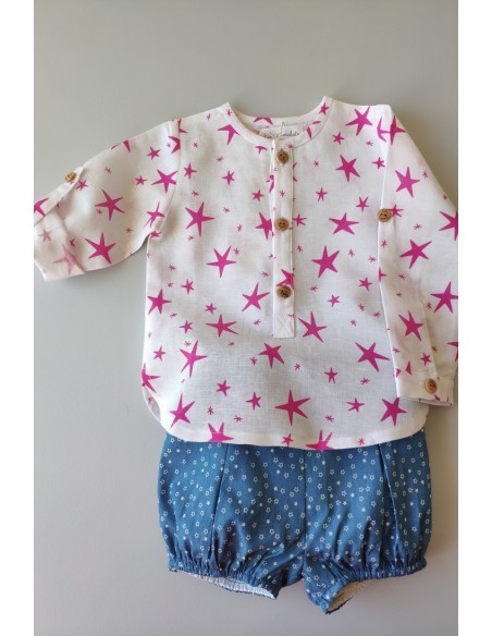 CONJUNTO BEBE NIÑO CAMISA Y BOMBACHO NAVY