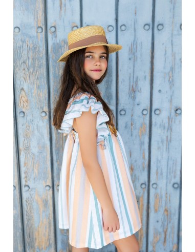 VESTIDO RAYAS COLECCIÓN TECKEL NADADOR DE KID'S CHOCOLATE. VERANO 25.