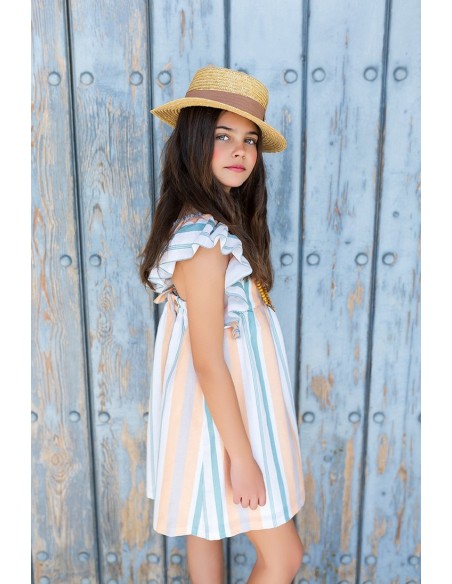 VESTIDO RAYAS COLECCIÓN TECKEL NADADOR DE KID'S CHOCOLATE. VERANO 25.
