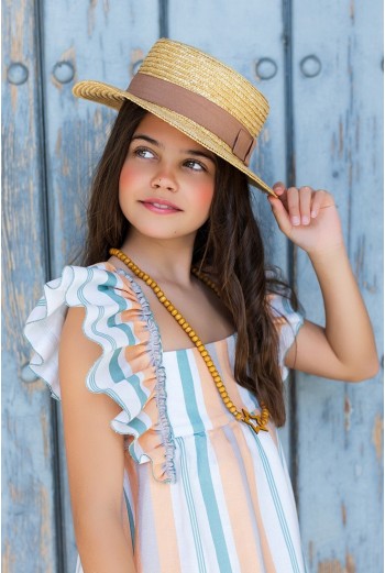 VESTIDO RAYAS COLECCIÓN TECKEL NADADOR DE KID'S CHOCOLATE. VERANO 25. 2