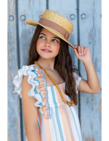 VESTIDO RAYAS COLECCIÓN TECKEL NADADOR DE KID'S CHOCOLATE. VERANO 25.
