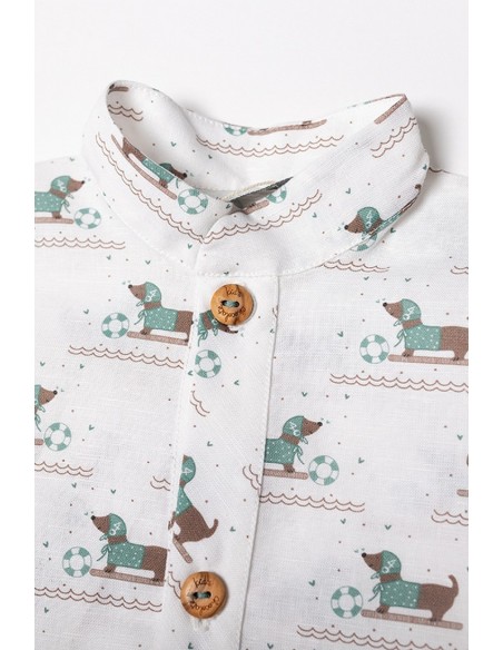 CAMISA NIÑO TECKEL NADADOR DE KID'S CHOCOLATE. VERANO 25.