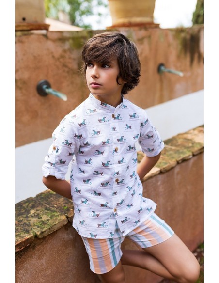 CAMISA NIÑO TECKEL NADADOR DE KID'S CHOCOLATE. VERANO 25.