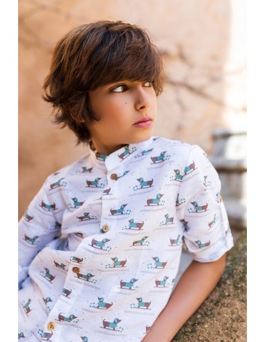CAMISA NIÑO TECKEL NADADOR DE KID'S CHOCOLATE. VERANO 25.