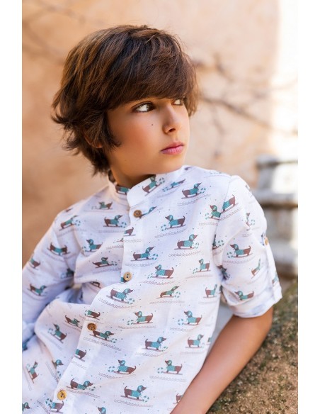 CAMISA NIÑO TECKEL NADADOR DE KID'S CHOCOLATE. VERANO 25.