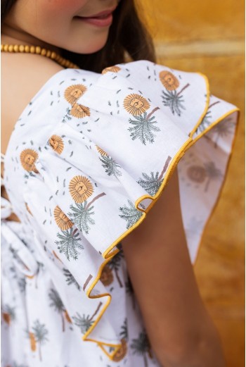 VESTIDO PALMERAS DE KIDS CHOCOLATE. VERANO 25. 2