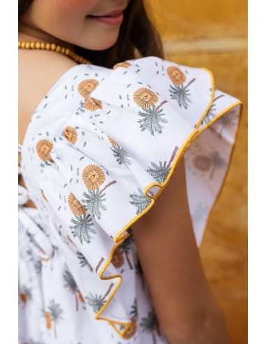 VESTIDO PALMERAS DE KIDS CHOCOLATE. VERANO 25.