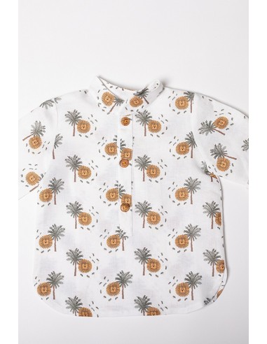 CAMISA NIÑO PALMERAS DE KIDS CHOCOLATE. VERANO 25.