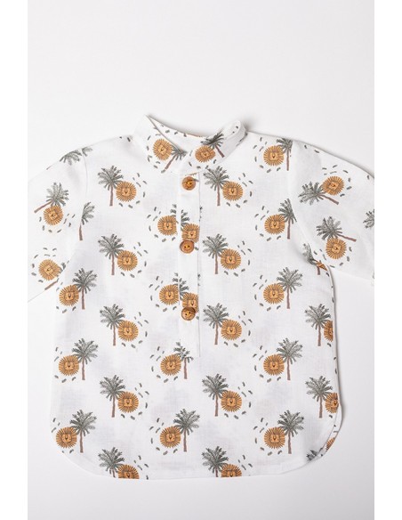 CAMISA NIÑO PALMERAS DE KIDS CHOCOLATE. VERANO 25.