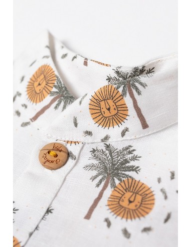 CAMISA NIÑO PALMERAS DE KIDS CHOCOLATE. VERANO 25.