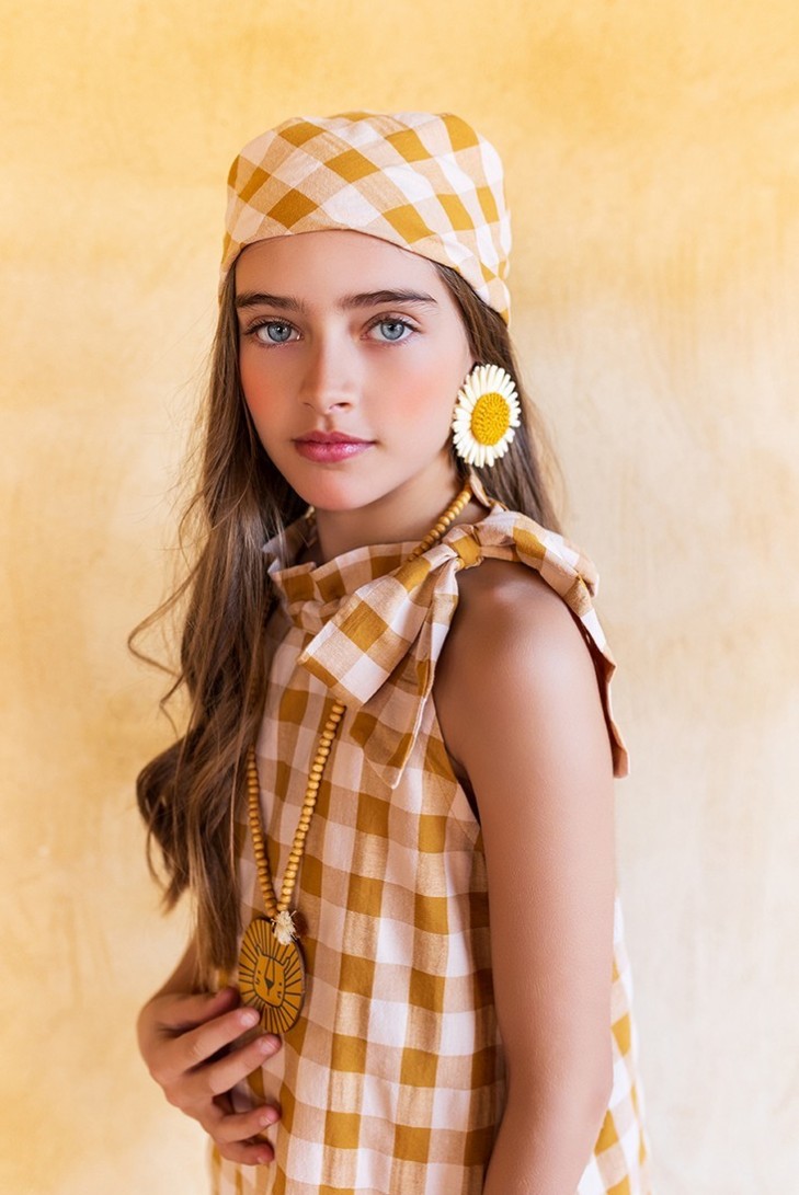 BLUSÓN NIÑA CUADROTES COLECCIÓN PALMERAS DE KIDS CHOCOLATE. VERANO 25.