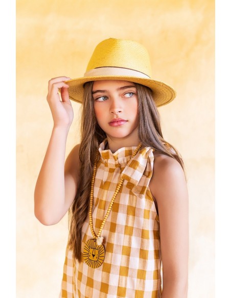 BLUSÓN NIÑA CUADROTES COLECCIÓN PALMERAS DE KIDS CHOCOLATE. VERANO 25.