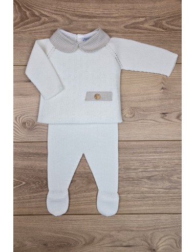 PRIMERA PUESTA NIÑO COLECCIÓN HONEY PEACH DE PANGASA BABY, MARFIL. VERANO 25.