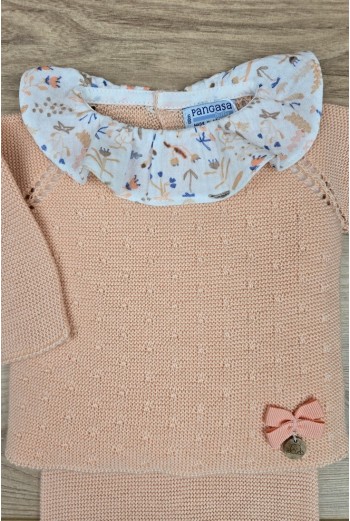 PRIMERA PUESTA NIÑA COLECCIÓN HONEY PEACH DE PANGASA BABY, MELOCOTÓN. VERANO 25. 2