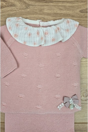 PRIMERA PUESTA NIÑA COLECCIÓN SUNNY LOVE DE PANGASA BABY, ROSA EMPOLVADO. VERANO 25. 2