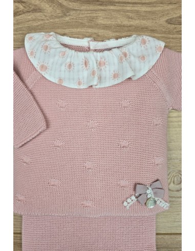 PRIMERA PUESTA NIÑA COLECCIÓN SUNNY LOVE DE PANGASA BABY, ROSA EMPOLVADO. VERANO 25.