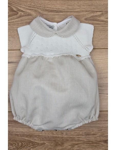 PELELE NIÑO COLECCIÓN HONEY PEACH DE PANGASA BABY, MARFIL. VERANO 25.