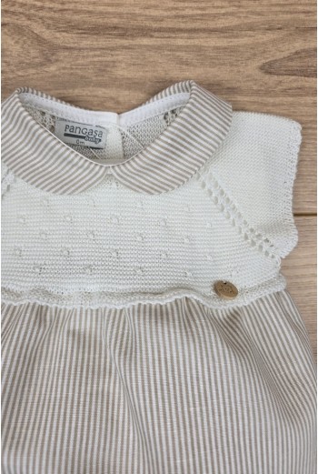 PELELE NIÑO COLECCIÓN HONEY PEACH DE PANGASA BABY, MARFIL. VERANO 25. 2
